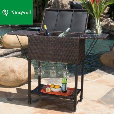 China Modern Outdoor Bar Rattan Patio Weaving Cart With High Quality for sale