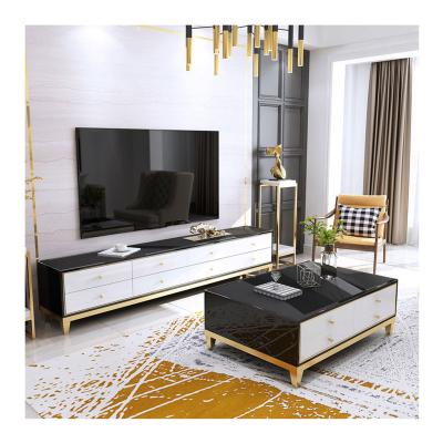 China Adjustable (other) Coffee Tables and Tv stand Stainless Steel Living Room Furniture Coffee Tea Table Modern Furniture for sale