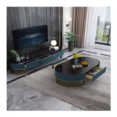 China Adjustable (other) Coffee Tables and Tv stand Stainless Steel Living Room Furniture Coffee Tea Table Luxury living room Furniture for sale