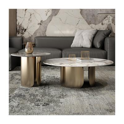 China Adjustable (other) Round Coffee Table Italian-style Personalized Stainless Steel Living Room Furniture Coffee Tea Table Modern Furniture for sale