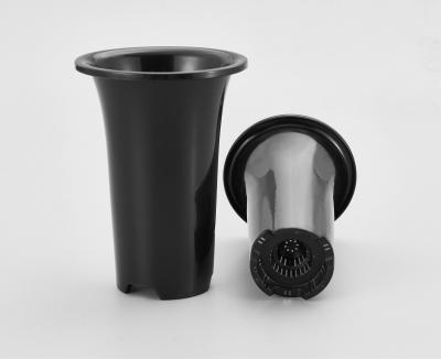 China Orchid pots in black color Round Plastic Deep Flower Pots  Plastic Plant Pots Indoor Outdoor Garden Flower for sale