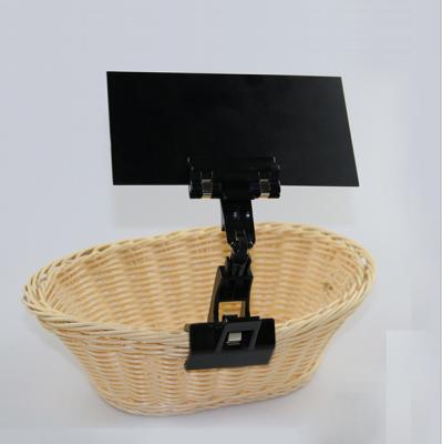 China Price label holder, clip on sign price holder retail card gripper in Black color for sale