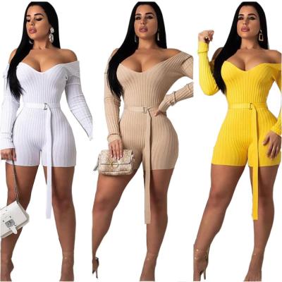 China Knee Length Bandage Bodycon Ladies Breathable Wholesale Casual Solid Knitting Overalls for sale