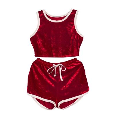 China 2021New Breathable Fashion Sportswear Soft Velvet Set For Ladies for sale