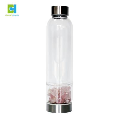 China Sustainable Crystal Water Bottle Crystal Water Bottle Natural Custom Printed Water Bottle Crystal Inside for sale