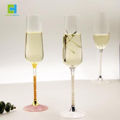 China Crystal Infused Wedding Decorated Glassware Set Natural Crystal Based Goblet Stemware Glass Wine Glass Cup for sale