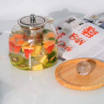 China Viable Glass Teapot Kettle Loose Leaf Tea Maker with Tea Infuser and Removable Filter Crystal Glass Teapot for sale