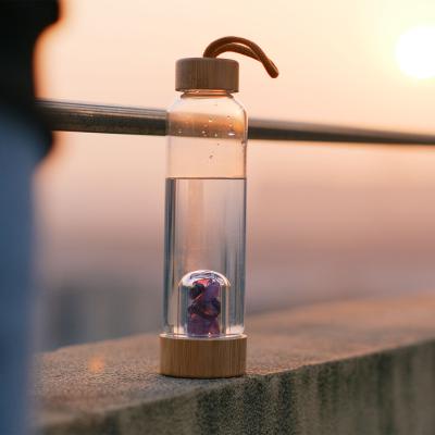 China BPA Viable Popular Black Tourmaline Tea Loose Leaf Pet Travel Crystal Water Bottle for sale