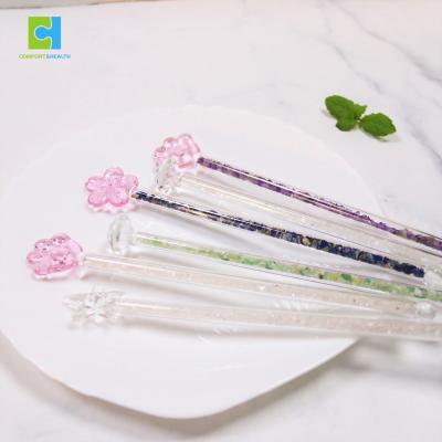 China Viable Pink Rose Quartz Infused Cocktail Stirrer Stir Sticks Coffee Stirrers for sale