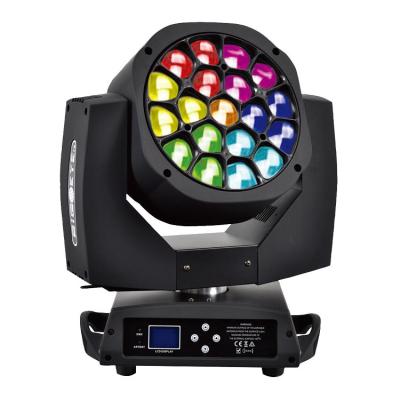 China 19x15w Night Club Led Lighting Big Bee Eye 4 In 1 Beam Wash Moving Head Zoom Lights RGBW Moving Head Led DJ Lighting for sale