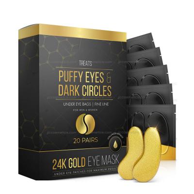 China Anti-Wrinkle Reduce Wrinkles Private Label Organic Wholesale Hyaluronic Acid Hot Selling Natural Collagen Under Gel 24k Gold Eye Mask for sale