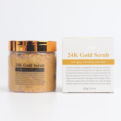 China Exfoliator Peeling Private Label 24 Gold Body Scrub, Deep Exfoliating Organic Body Scrub 24k, Wholesale Natural 24k Gold Body Scrub for sale