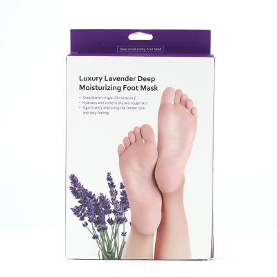 China Moisturizer Luxury Lavender Deep Hydrate Foot Sheet Mask, Private Label OEM Foot Care Mask, Wholesale Dead Skin Remove Skin Off Foot Mask for sale