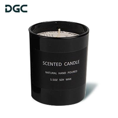 China Black Luxury Glass Jar Wax Soy Factory Decoration Festival Decoration DGC Selection OEM and ODM Candle 100% Scented Candle for sale