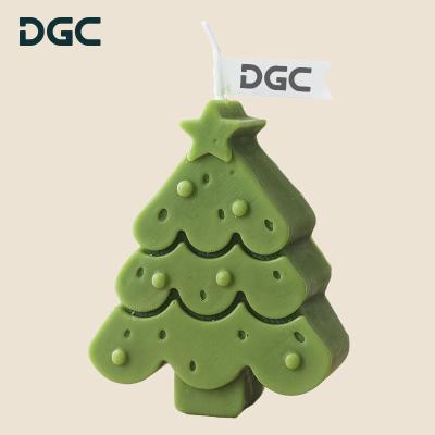 China China DGC lovely decoration selection white case or festival cartoon Christmas tree paraffin shape colorful home decoration scented candles for sale