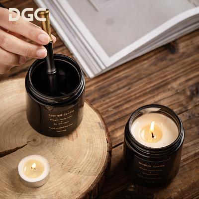 China Hot Selling DGC Selection Classic Black Glass Jar Scented Candle Custom Logo Valentines Gift Box 200g Festival Decoration for sale