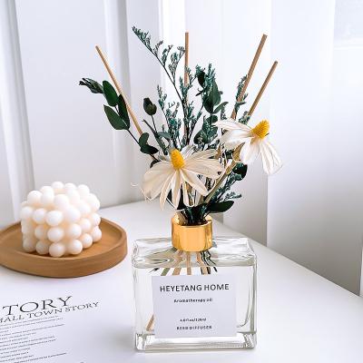 China DGC Glass Bottle Fragrance Eco-friendly Decorative Fragrance Diffuser Dry Flower Aromatherapy Reed Diffuser New for sale