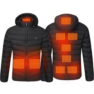 China Large inventory men and women winter jacket waterproof windproof heating coat can be customized LOGO 9 areas of smart heat jacket for sale