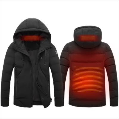 China 9 Sectors QUICK DRY QUICK DRY Heated Waterproof Infrared Smart Coat Men's Rechargeable Battery Winter Cotton Heated Jackets for sale