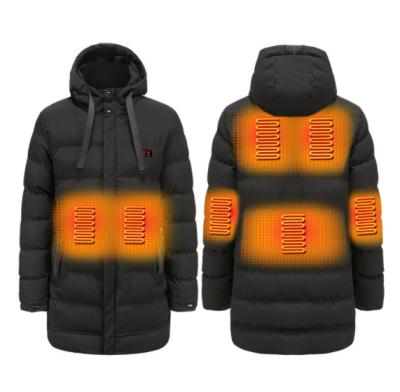 China Smart Cold-resistant QUICK-DRY QUICK-DRY Long Jacket USB Powered Anorak Padded Heating Coat for sale