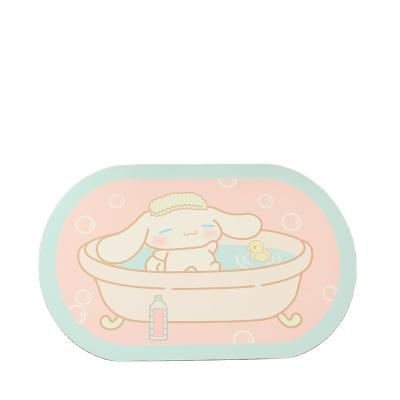 China Plush Cartoon Living Room Sofa Oval Carpet Floor Mat Household Bedroom Thickened Cashmere Foot Mat for sale