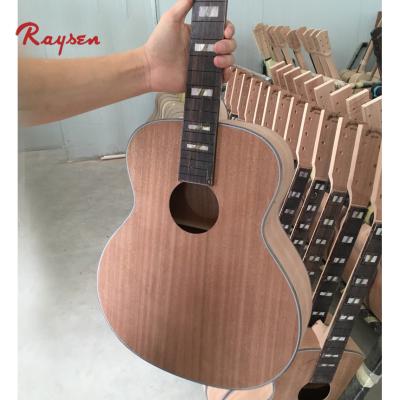 China Engelmann Fir Acoustic Guitar DIY Kit Unfinished Guitar White Wood Body for sale