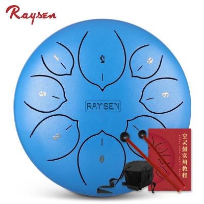 China New Design 8 Inch 8 Notes Tongue Drum Camping Creative Darbuka Doumbek Drum Blue Steel Tank Drum for sale