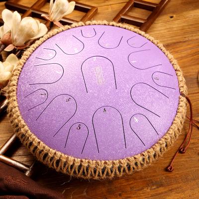 China Camping 13 Inch 15 Tone Tank Drum Percussion Instrument Yoga Meditation Beginner Blow Drum Handheld Drum for sale