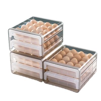 중국 Freshness Preservation Drawer Double Layer Double Layer Selection Bone Egg Box Single Clear Plastic Refrigerator Storage Container 판매용