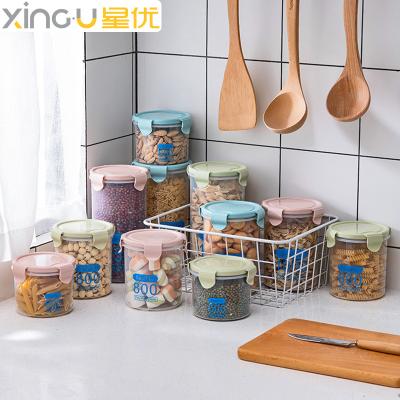 Китай Transparent Viable Plastic Grain Sealed Jar Kitchen Grain Storage Box Snack Jar Storage Box продается