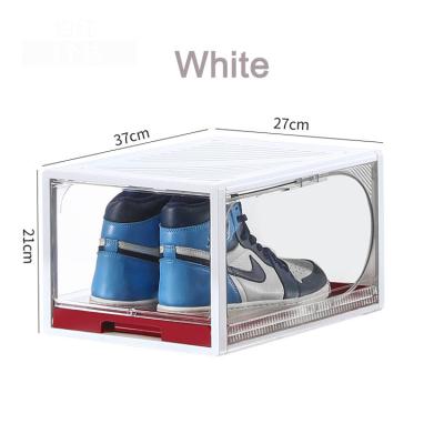 중국 Viable Type Drop Front Colorful Sneaker Storage Box Stackable Acrylic Plastic Sneaker Box Custom Drawer Shoe Box 판매용