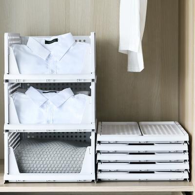 Chine Hot Selling Stackable Type Clothes Storage Box Germany Amazon Foldable Plastic Drawer Organizer For Clothes à vendre