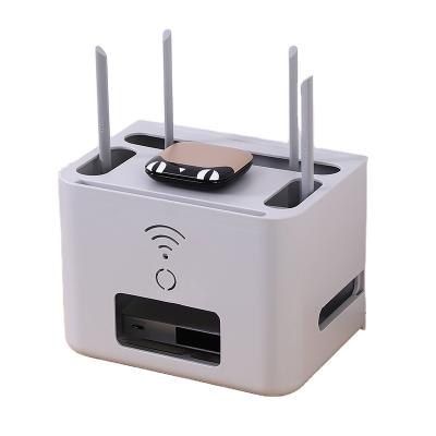 China Mid Century Modern Custom Logo OEM Power Strip Electric Wire Cable Storage Box Plastic Tablet Wifi Router Organizer for sale