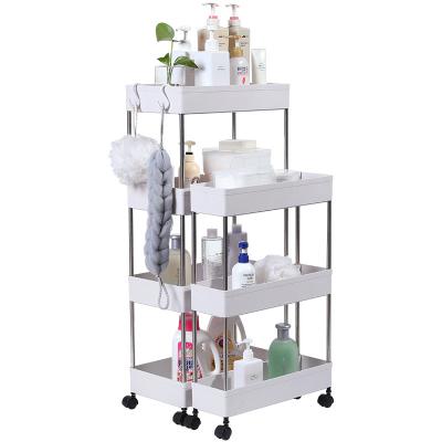 China Viable Hot Selling Storage Shelf Plastic Rack With Wheel en venta