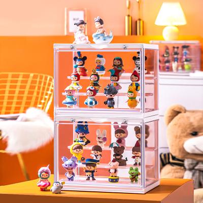 중국 Multi Compartments Acrylic Manual Storage Box Viable Dustproof Scale Car Models Toy Figures Garage Kit Display Case 판매용