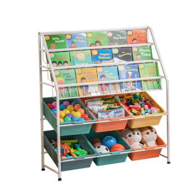 China XINGYOU Simple Modern Children's Bookshelf Picture Book Storage Rack Family Children's Library Toys Classification Storage Rack en venta