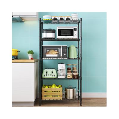 China 3 Layer Small Kitchen Storage Rack Removable Kitchen Storage Rack Adjustable High Quality Viable Storage Rack for sale