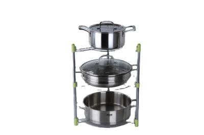 China Factory Supply Sustainable Kitchen Pot Rack Sturdy Multi-Layer Metal Kitchen Pot Storage Rack for sale