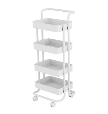 China Sustainable Multifunctional 4-Tier Shelves Utility Cart Kitchen Storage Rolling Cart Home Organizer for sale