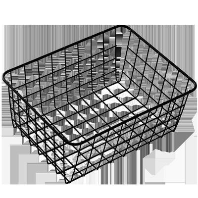 China New Design Black Wire Mesh Metal Storage Basket Bathroom Sustainable High Quality Storage Container for sale