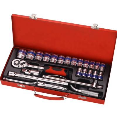 China Professional Auto Service SRUNV 24pcs 1/2 Inch Tool Kit with Blue Spark Plug Socket and Rotator Ratchet Tool Kit for sale