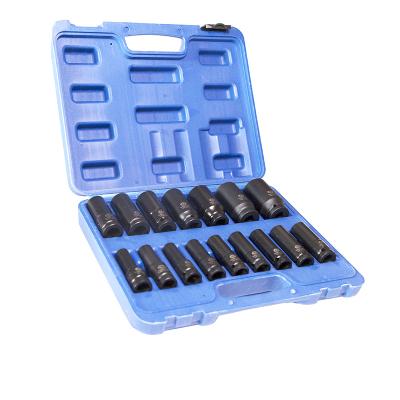 China Auto Repair Tool SRUNV GOODKING 16 Pcs Professional Hot Selling Hex Heavy Duty Long Socket With Portable Plastic Box for sale