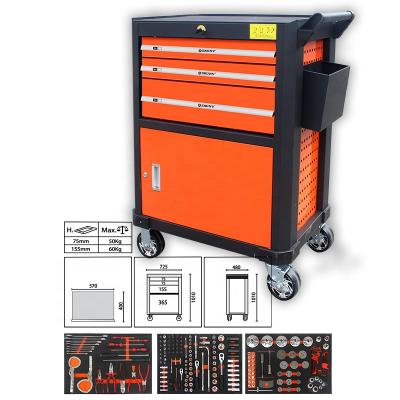 China Rollers 208 Pcs Garage Tools Storage Equipment Roller Cabinet Tools Workbench Trolley Cart for sale