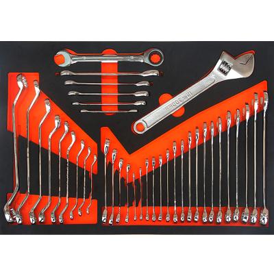 China Auto Repair Tool Srunv Tool Cabinet Tray With Hand Tool Set Combination Wrench And Ratchet Wrench for sale