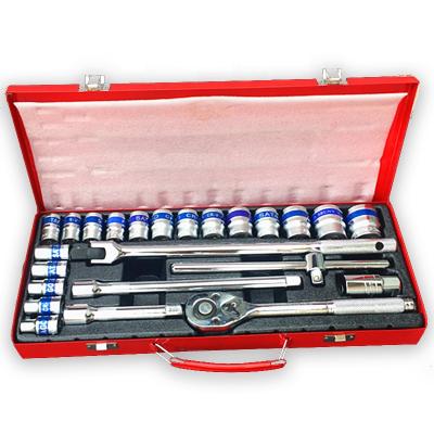 China GoodKing 24 Piece 1/2 Inch Drive Color Coded Blue Coded Ratchet Socket Wrench Set With F Exntesion Bar for sale