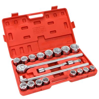 China 21pcs Auto Maintenance Carbon Steel Hex 3/4 Socket Wrench Set Heavy Duty Auto Tool Kit for sale