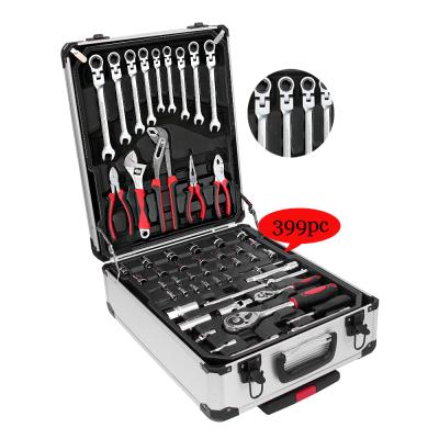 China Auto Repair Srunv 399pcs/D5 Suitcase Luxury Include Auto DIY Tools Tool Kit With Adjustable Wrench for sale