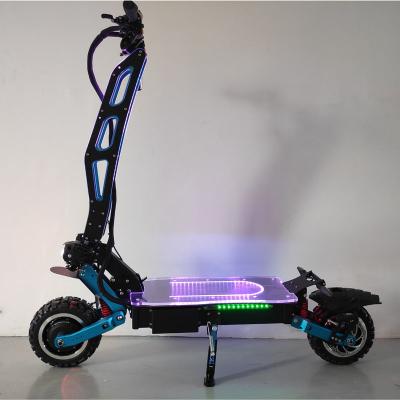 China Luxury Magic LED Lights Cross-country Electric Motorcycle Scooter Super-fast Adult Folding Dual Drive Electric Scooter Blue 11 Inch for sale