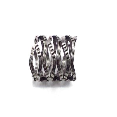 China Coil Factory Customized 304 Stainless Steel Flat Wire Bicycle Vibration Damping Multilayer Wave Spring for sale