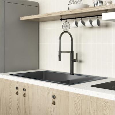 China Without Faucet Factory Supply Customized Manufacturer Available Modern Black Rectangular Double Sink Kitchen 304 Stainless Steel for sale